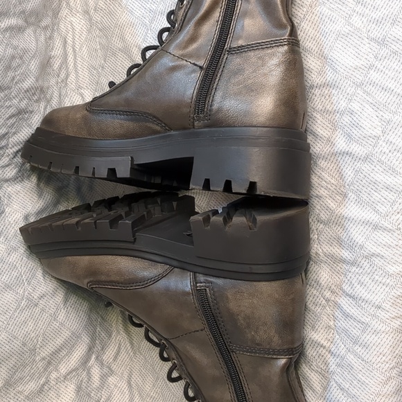 Aldo Metallic Brown Women's Combat Boots - Picture 8 of 16